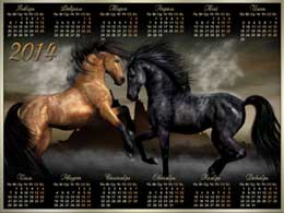 Календарь 2014: Бой двух коней - Услуги фотодизайнера